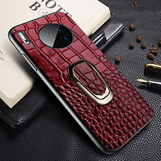 Coque Luxe Cuir Housse Etui R06 pour Huawei Mate 30 5G Vin Rouge