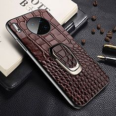 Coque Luxe Cuir Housse Etui R06 pour Huawei Mate 30 Marron