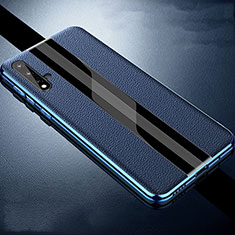 Coque Luxe Cuir Housse Etui R06 pour Huawei Nova 5 Pro Bleu