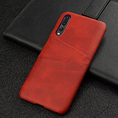 Coque Luxe Cuir Housse Etui R06 pour Huawei P20 Pro Rouge