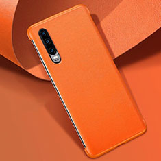 Coque Luxe Cuir Housse Etui R06 pour Huawei P30 Orange