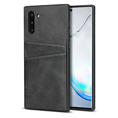 Coque Luxe Cuir Housse Etui R06 pour Samsung Galaxy Note 10 5G Noir