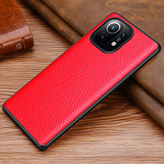 Coque Luxe Cuir Housse Etui R06 pour Xiaomi Mi 11 Lite 5G Rouge