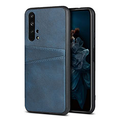 Coque Luxe Cuir Housse Etui R07 pour Huawei Honor 20 Pro Bleu