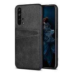Coque Luxe Cuir Housse Etui R07 pour Huawei Honor 20 Pro Noir