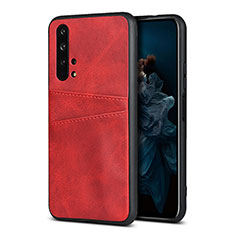 Coque Luxe Cuir Housse Etui R07 pour Huawei Honor 20 Pro Rouge