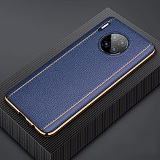 Coque Luxe Cuir Housse Etui R07 pour Huawei Mate 30 Pro 5G Bleu