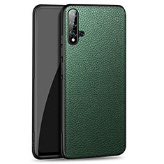 Coque Luxe Cuir Housse Etui R07 pour Huawei Nova 5 Vert