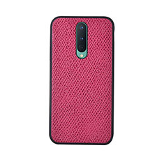 Coque Luxe Cuir Housse Etui R07 pour OnePlus 8 Rose Rouge