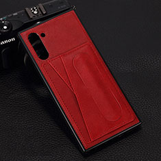 Coque Luxe Cuir Housse Etui R07 pour Samsung Galaxy Note 10 5G Rouge