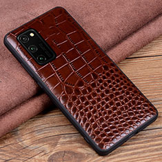 Coque Luxe Cuir Housse Etui R08 pour Huawei Honor View 30 5G Marron