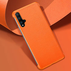Coque Luxe Cuir Housse Etui R08 pour Huawei Nova 5 Orange