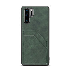 Coque Luxe Cuir Housse Etui R08 pour Huawei P30 Pro New Edition Vert