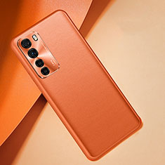 Coque Luxe Cuir Housse Etui R08 pour Huawei P40 Lite 5G Orange