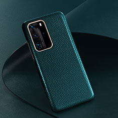 Coque Luxe Cuir Housse Etui R08 pour Huawei P40 Pro Vert