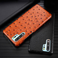 Coque Luxe Cuir Housse Etui R09 pour Huawei P30 Pro New Edition Orange