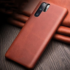 Coque Luxe Cuir Housse Etui R11 pour Huawei P30 Pro New Edition Orange