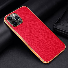 Coque Luxe Cuir Housse Etui S01 pour Apple iPhone 13 Pro Max Rouge