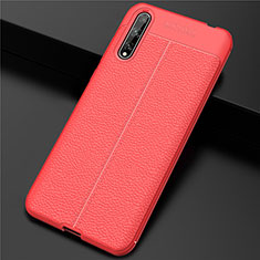 Coque Luxe Cuir Housse Etui S01 pour Huawei Enjoy 10S Rouge