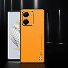 Coque Luxe Cuir Housse Etui S01 pour Huawei Honor X7a Orange