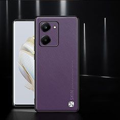 Coque Luxe Cuir Housse Etui S01 pour Huawei Honor X7a Violet