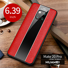Coque Luxe Cuir Housse Etui S01 pour Huawei Mate 20 Pro Rouge