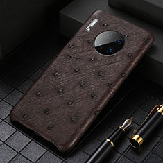 Coque Luxe Cuir Housse Etui S01 pour Huawei Mate 30 Pro 5G Marron