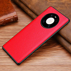 Coque Luxe Cuir Housse Etui S01 pour Huawei Mate 40 Pro Rouge