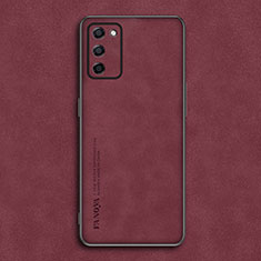Coque Luxe Cuir Housse Etui S01 pour Oppo A53s 5G Rouge