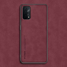 Coque Luxe Cuir Housse Etui S01 pour Oppo A74 5G Rouge