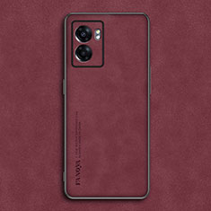 Coque Luxe Cuir Housse Etui S01 pour Oppo A77 5G Rouge
