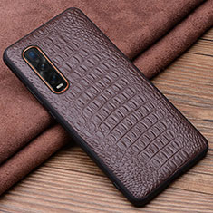 Coque Luxe Cuir Housse Etui S01 pour Oppo Find X2 Pro Marron