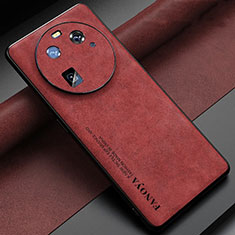 Coque Luxe Cuir Housse Etui S01 pour Oppo Find X6 Pro 5G Rouge