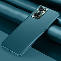 Coque Luxe Cuir Housse Etui S01 pour Oppo Reno7 SE 5G Cyan