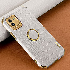 Coque Luxe Cuir Housse Etui S01 pour Samsung Galaxy A03 Blanc