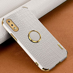 Coque Luxe Cuir Housse Etui S01 pour Samsung Galaxy M02 Blanc