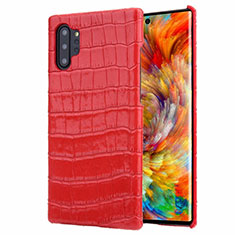Coque Luxe Cuir Housse Etui S01 pour Samsung Galaxy Note 10 Plus 5G Rouge
