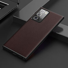 Coque Luxe Cuir Housse Etui S01 pour Samsung Galaxy Note 20 Ultra 5G Marron