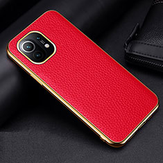 Coque Luxe Cuir Housse Etui S01 pour Xiaomi Mi 11 5G Rouge