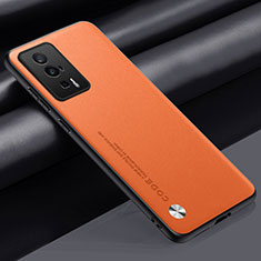 Coque Luxe Cuir Housse Etui S01 pour Xiaomi Poco F5 Pro 5G Orange