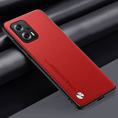 Coque Luxe Cuir Housse Etui S01 pour Xiaomi Redmi Note 11T Pro+ Plus 5G Rouge