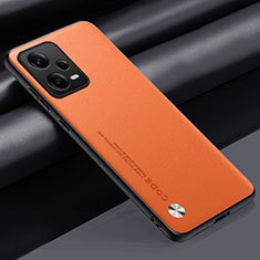 Coque Luxe Cuir Housse Etui S01 pour Xiaomi Redmi Note 12 Pro 5G Orange