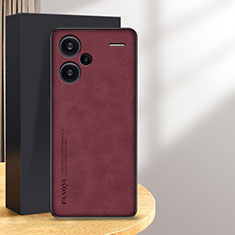 Coque Luxe Cuir Housse Etui S01 pour Xiaomi Redmi Note 13 Pro+ Plus 5G Rouge