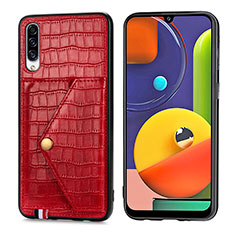 Coque Luxe Cuir Housse Etui S01D pour Samsung Galaxy A50S Rouge