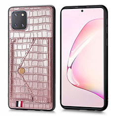 Coque Luxe Cuir Housse Etui S01D pour Samsung Galaxy M60s Or Rose