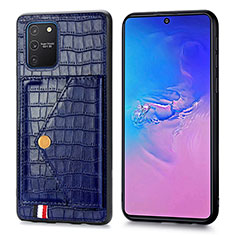Coque Luxe Cuir Housse Etui S01D pour Samsung Galaxy S10 Lite Bleu