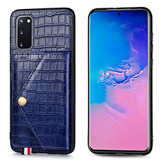 Coque Luxe Cuir Housse Etui S01D pour Samsung Galaxy S20 5G Bleu