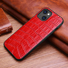 Coque Luxe Cuir Housse Etui S02 pour Apple iPhone 13 Rouge