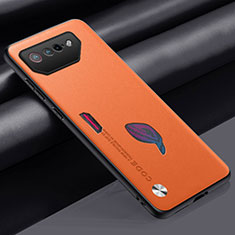 Coque Luxe Cuir Housse Etui S02 pour Asus ROG Phone 7 Pro Orange