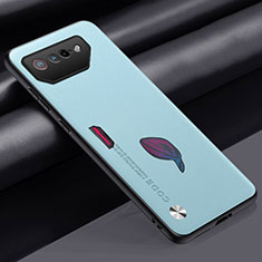 Coque Luxe Cuir Housse Etui S02 pour Asus ROG Phone 7 Ultimate Bleu Ciel